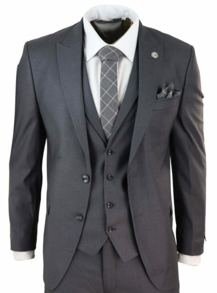 Dark Gray 3 Piece Suit - Robranmall